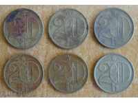 20 Halers 1973, 1976, 1977, 1978, 1987 - Czechoslovakia