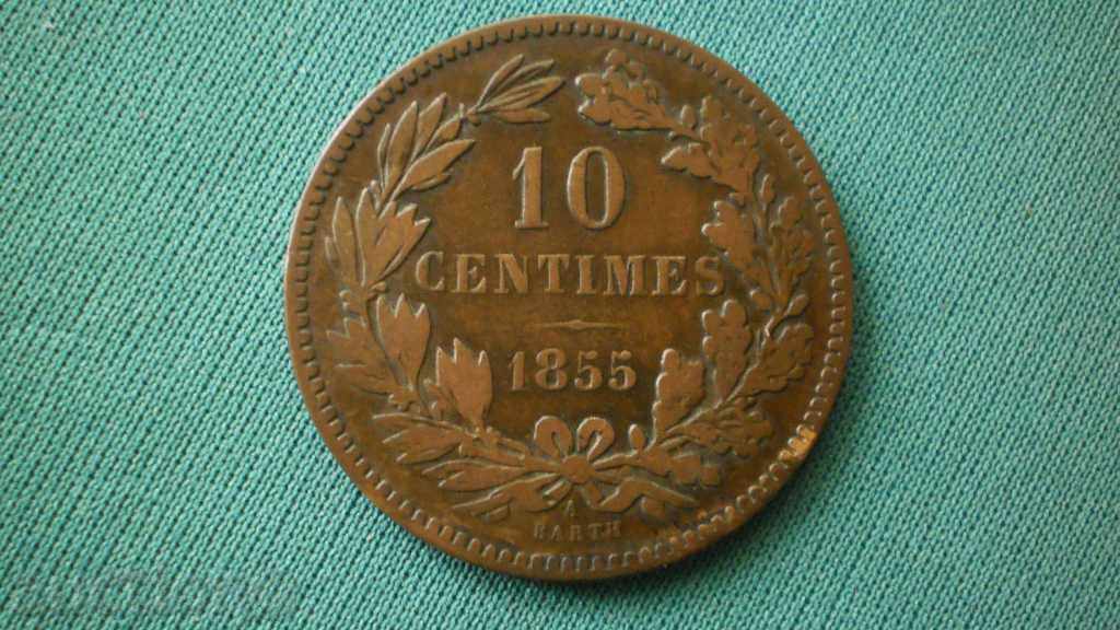 Großherzogtum Luxemburg 10 Centimes 1855 A Willem III cu preț € 10.23 | 20.01 BGN