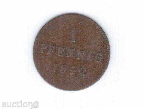 Γερμανία - 1 πφέννιχ 1842 Σαξονία-Μάινινγκεν με τιμή 11.80 BGN | € 6.03