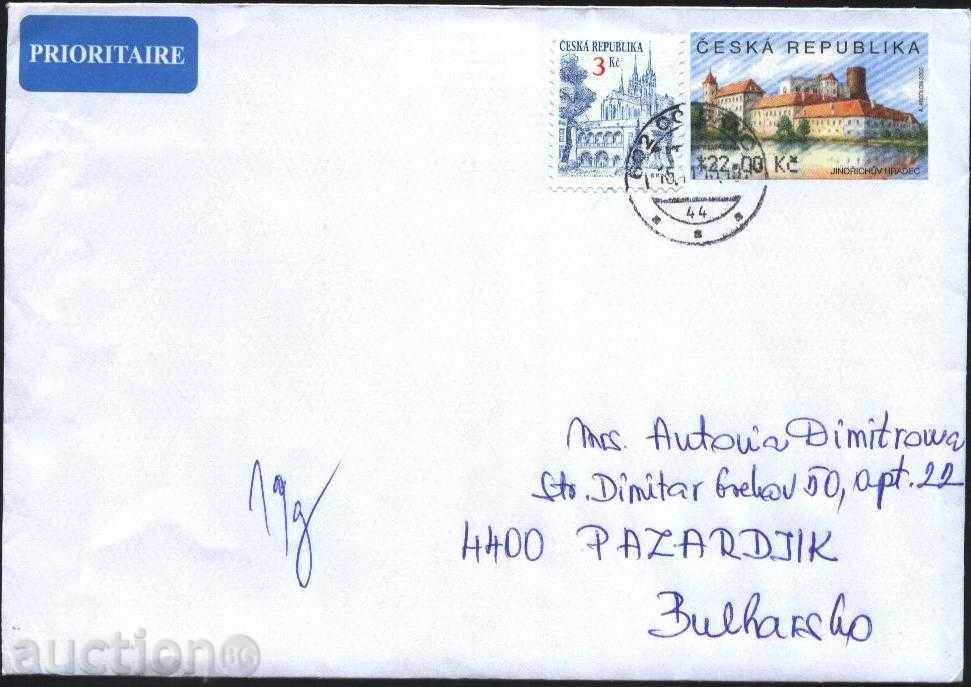Traveled envelope with brands Castle of the Czech Republic