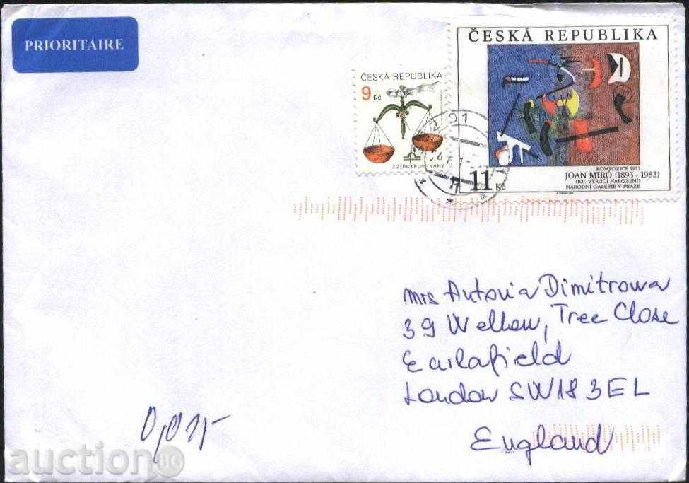 Traveled envelope with brands from the Czech Republic