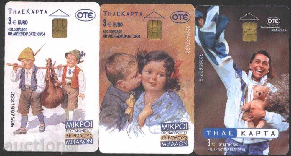 3 phone cards from Greece lot V54