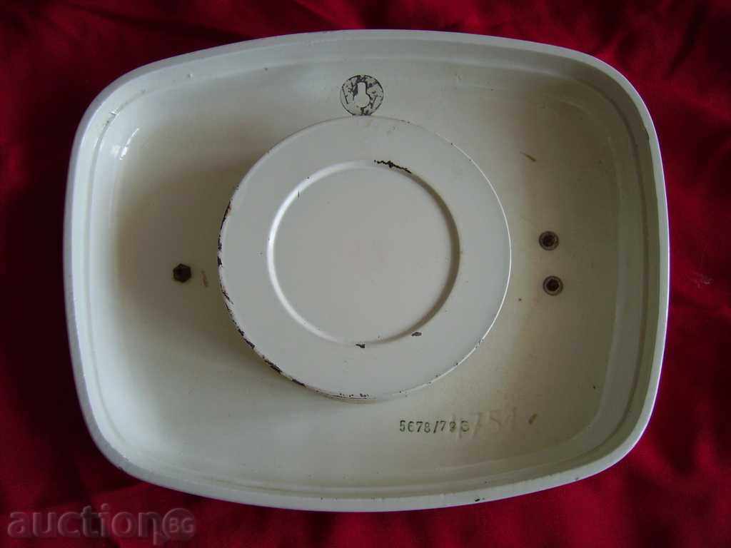 An old clocked mechanical clock porcelain dial and housing - 5