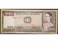 proiect de lege Bolivia 1000 pesos 1982 UNC