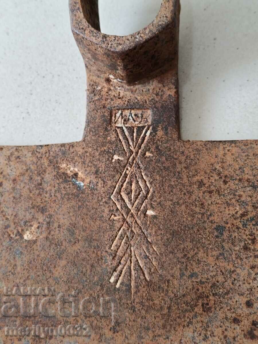 Old pick, agricultural instrument, chapel, wrought iron with price 39.00 BGN | € 19.94 Old pick, agricultural instrument, chapel, wrought iron with price 39.00 BGN | € 19.94