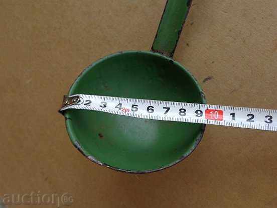 Delivery of Old enameled ladle, spoon with enamel, wounded sod, Bulgaria Delivery of Old enameled ladle, spoon with enamel, wounded sod, Bulgaria