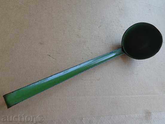 Old enameled ladle, spoon with enamel, wounded sod, Bulgaria - 5 Old enameled ladle, spoon with enamel, wounded sod, Bulgaria - 5