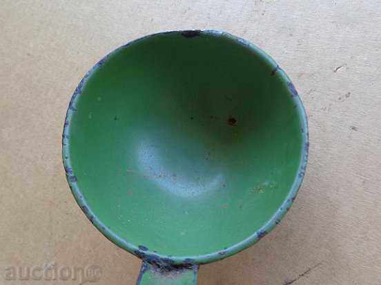 Old enameled ladle, spoon with enamel, wounded sod, Bulgaria - 6 Old enameled ladle, spoon with enamel, wounded sod, Bulgaria - 6
