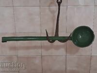 Old enameled ladle, spoon with enamel, wounded sod, Bulgaria