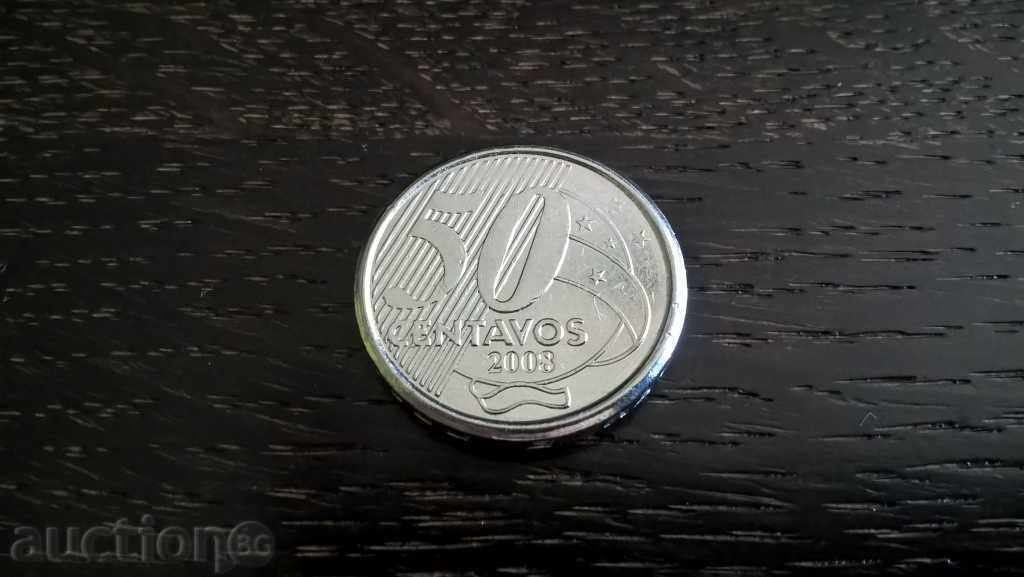 Coin - Brazil - 50 cents 2008