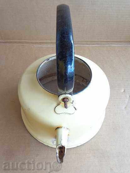 Auction Enamelled Sack Teapot, Enamel Jug, USSR Auction Enamelled Sack Teapot, Enamel Jug, USSR