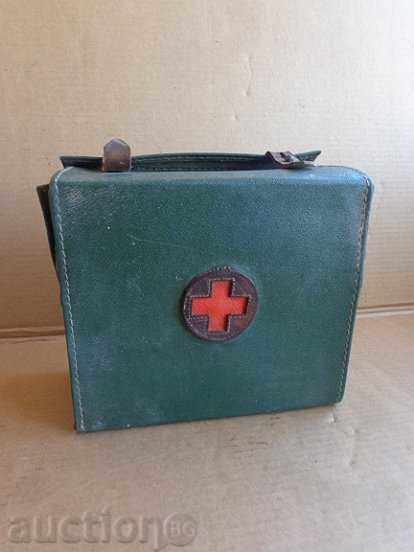 Παλιά ιατρική τσάντα Δεύτερο Παγκόσμιο Πόλεμο, του Ερυθρού Σταυρού