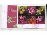 Първодневен плик FDC  Орхидеи 2010 от Мексико