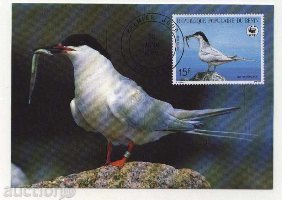 Delivery of Maps Max (KM) WWF Birds 1989 from Benin