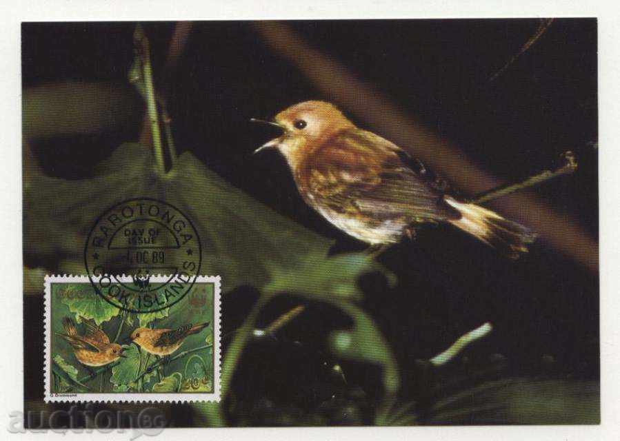 Auction  Maps Max (KM) WWF Birds 1989 from Cook Islands