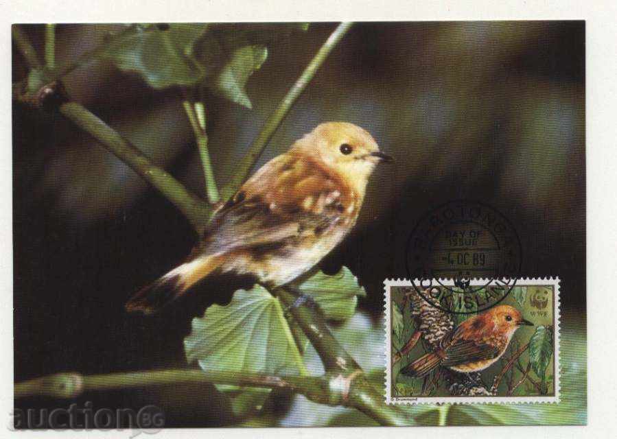 Κάρτες μέγιστη Πουλιά (KM) WWF το 1989 από τις Νήσους Κουκ