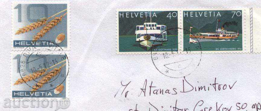 Пътувал плик с марки Кораби от Швейцария с цена 1.85 лв. | € 0.95 Пътувал плик с марки Кораби от Швейцария с цена 1.85 лв. | € 0.95