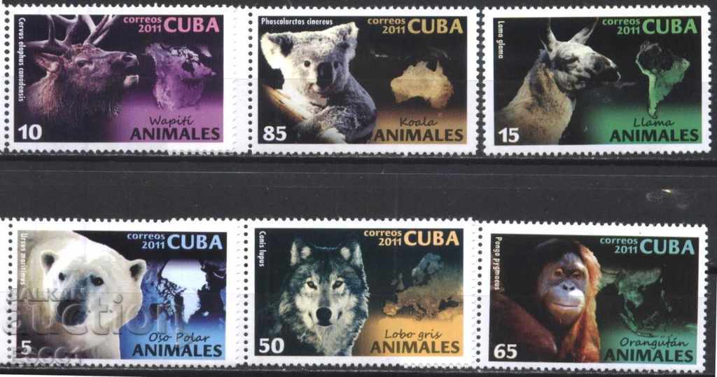 Чисти марки  Фауна  Диви животни 2011 от  Куба