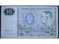 Colectia de bancnote Suedia 10 coroane 1963 N R rare