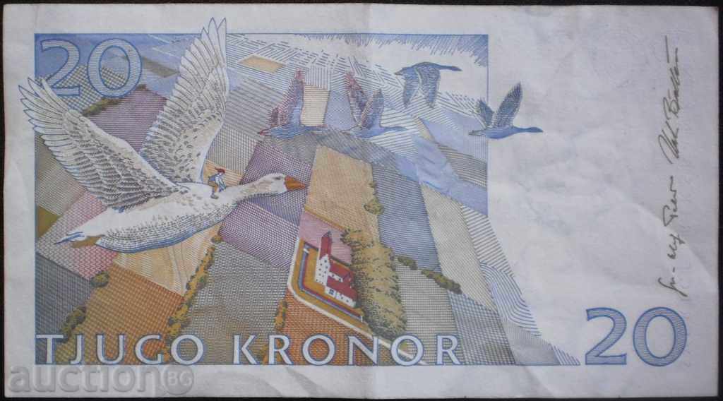 colectare bancnote Suedia 20 coroane 1991 R rare cu preț € 5.11 | 9.99 BGN