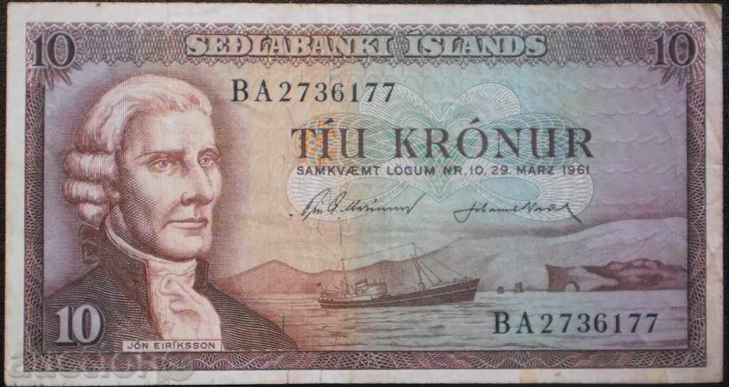 Collection Banknote o.Island 10 Crony 1961 RR rare