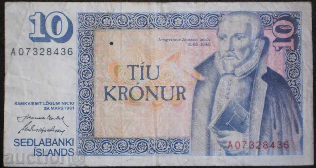 Collection Banknote o.Island 10 Crony 1961 RR rare