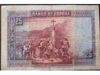 colectare bancnote Spania 25 pesetas 1928 R rare