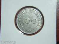 100 Franken 1955 Saarland (Germania) 2 - XF