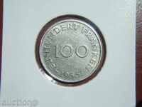 100 Franken 1955 Saarland (Γερμανία) 2 - XF