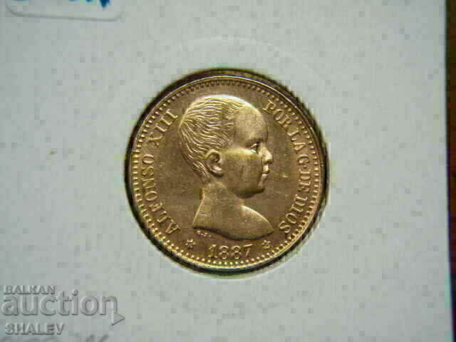 20 Pesetas 1887 Spain (19*62) Испания - AU/Unc (злато) - 5
