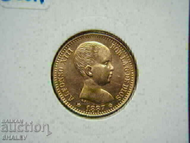 20 Pesetas 1887 Spain (19*62) Испания - AU/Unc (злато) - 6
