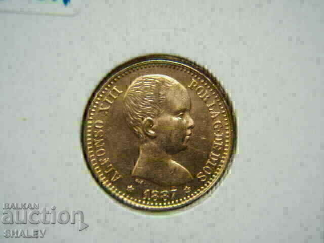 20 Pesetas 1887 Spain (19*62) Испания - AU/Unc (злато) - 7