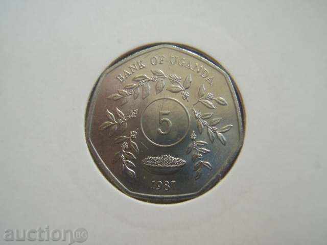 5 Shillings 1987 Uganda /Уганда/ - Unc