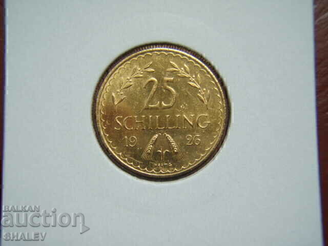 25 Shilling 1926 Austria - AU/Unc (aur) cu preț € 749.89 | 1466.66 BGN 25 Shilling 1926 Austria - AU/Unc (aur) cu preț € 749.89 | 1466.66 BGN
