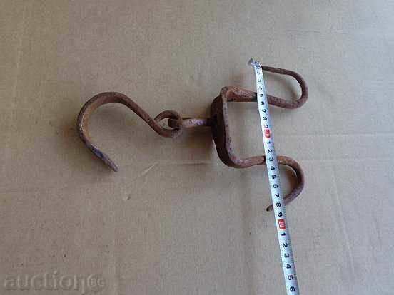 Auction An old forged hook for scraping, a crown Auction An old forged hook for scraping, a crown