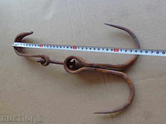Auction An old forged hook for scraping, a crown Auction An old forged hook for scraping, a crown