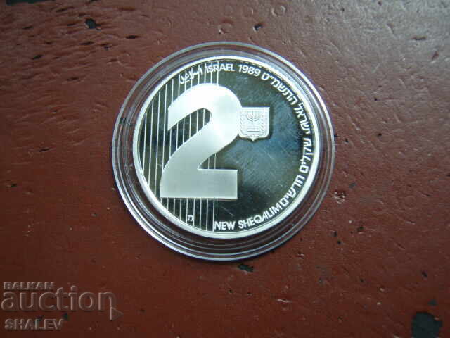 2 Noi șekeli 1989 Israel "41-a Aniv. a Independenței" - Proof cu preț 169.89 BGN | € 86.86 2 Noi șekeli 1989 Israel "41-a Aniv. a Independenței" - Proof cu preț 169.89 BGN | € 86.86