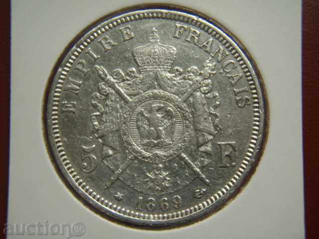 5 Franci 1869 Franța (5 Franci Franța) - XF