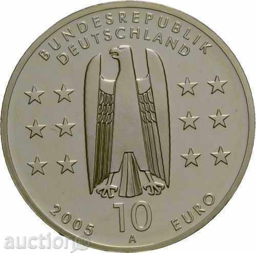 Германия-10 евро 2005 Магдебург-мат-гланц.