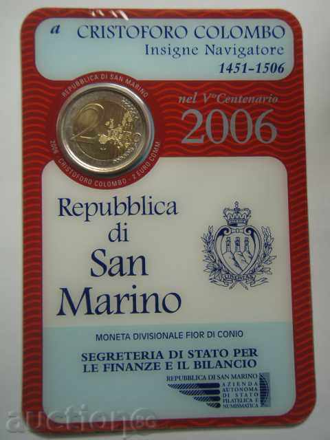 Аукцион 2 Euro 2006 San Marino "Columb" /Сан Марино/ - Unc (2 евро)