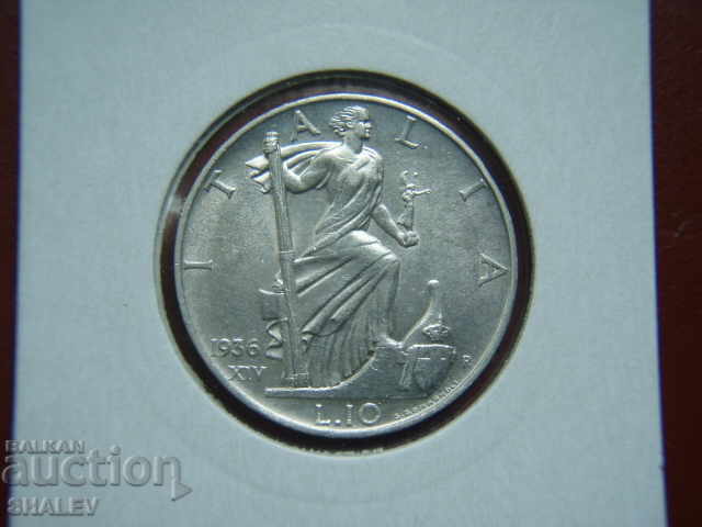 Auction  10 Lire 1936 Italy - XF/AU
