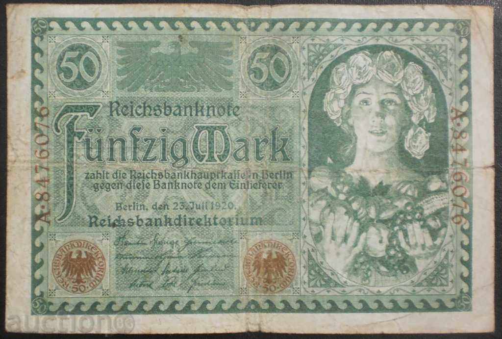 Germania 50 Bill Brands 1920 RR rare cu preț € 8.69 | 17.00 BGN
