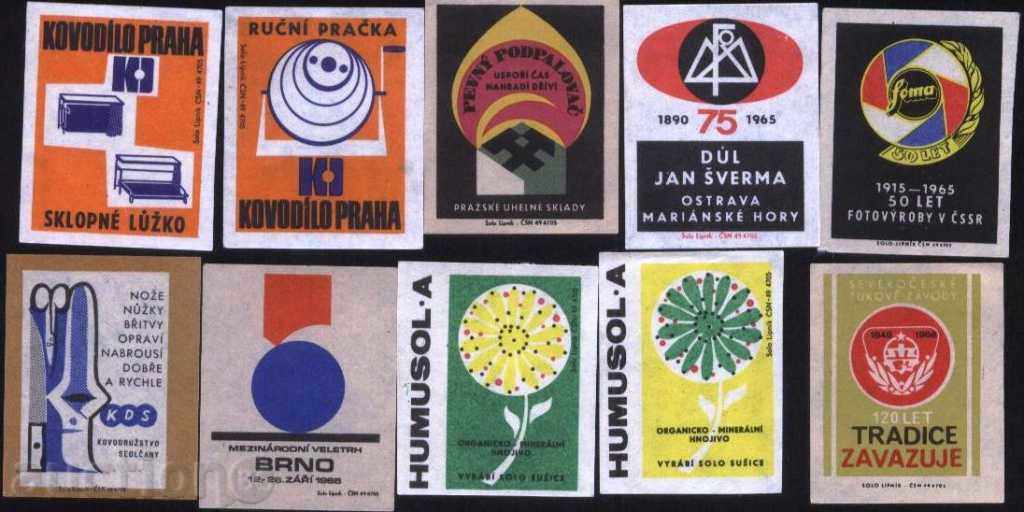 10 etichete matchbox din Cehoslovacia Lot 1115