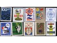 10 match labels from the Czechoslovak Lot 1114