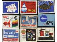 9 etichete matchbox din Cehoslovacia Lot 1110