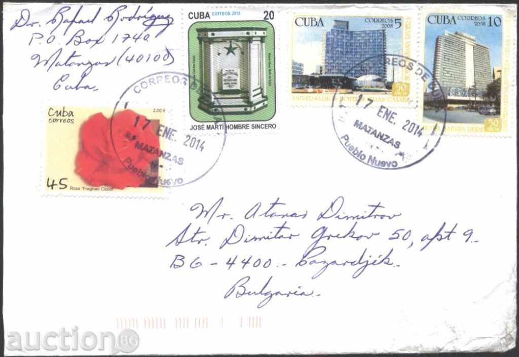 Пътувал  плик  с марки от Куба