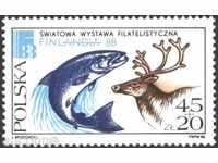 Καθαρό σήμα Πανίδα Ελάφια Ψάρια 1988 Πολωνία