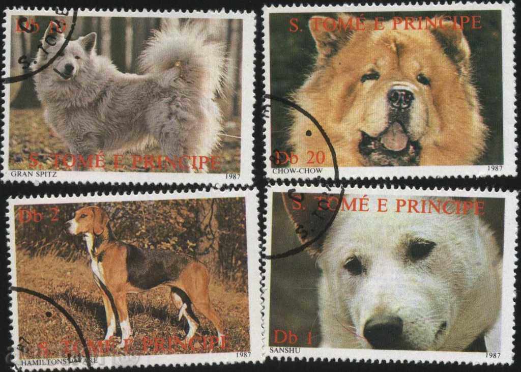 Kleymovani μάρκες Πανίδα σκυλιά 1987 από Σάο Τομέ και Πρίνσιπε