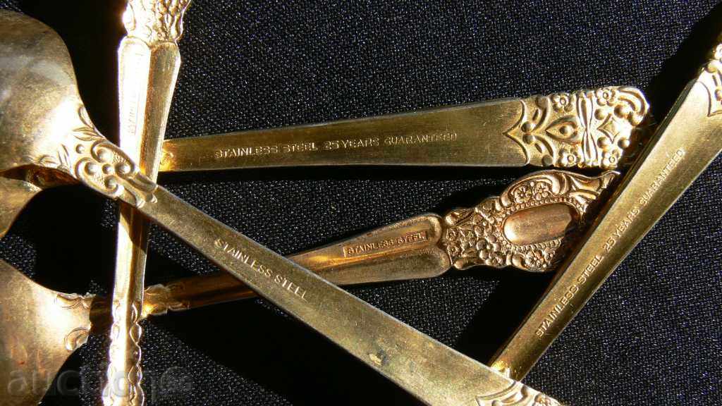 Delivery of Gold Plated 5pcs STAINLESS STEEL Delivery of Gold Plated 5pcs STAINLESS STEEL