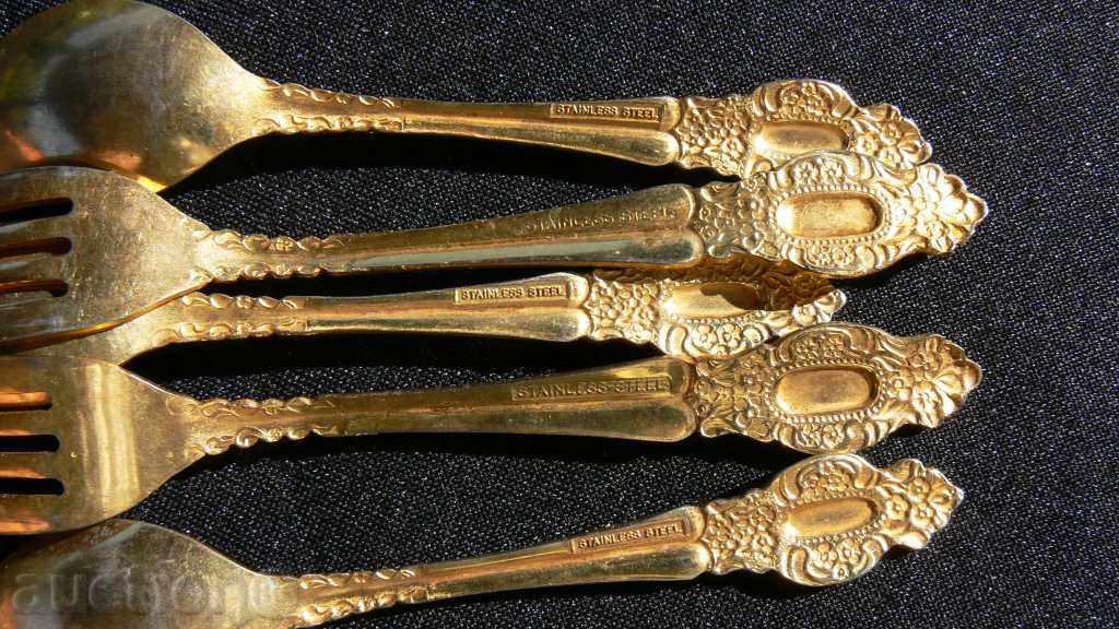 Delivery of Gold Plated 5pcs STAINLESS STEEL Delivery of Gold Plated 5pcs STAINLESS STEEL